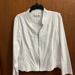 White Zenergy by Chicos size 1 Zip-Up Jacket.
